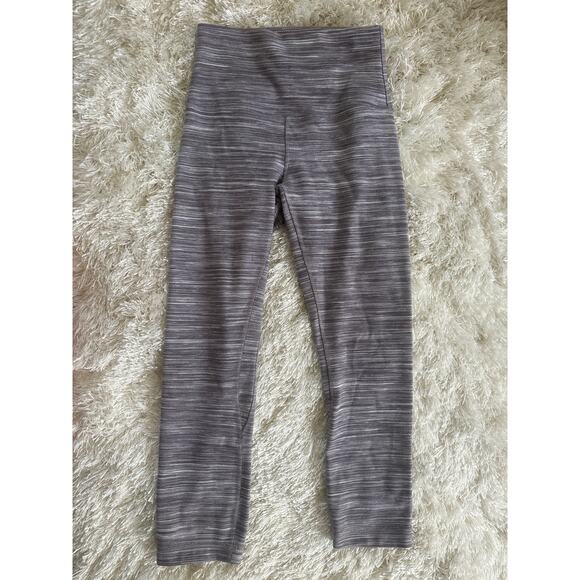 Lululemon Align Crop 21" Mini Space Dye Herringbone Heathered Black Cherry 4 - Picture 3 of 8